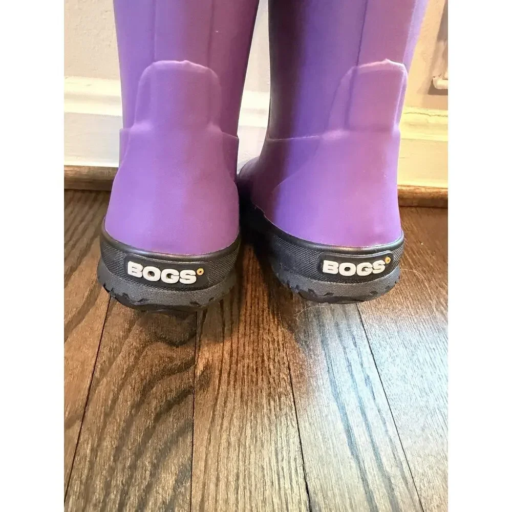 Bogs Kids Rain Boot Plush Waterproof Purple Little Kids Sz 10 Puddle Water Lined